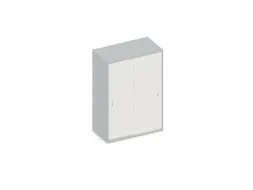 Schuifdeurkast 1150x800x430mm Romp Lichtgrijs Decor Front Wit