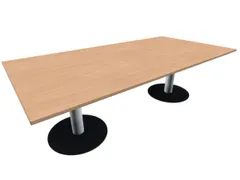 Vergadertafel Rechthoekig Hxbxd 72x240x120cm Blad Beuken Alu