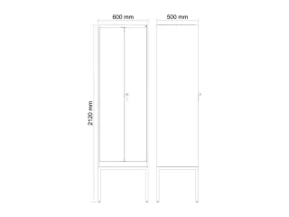 locker voor scheiding van kleding,HxBxD 2120x600x500mm,2vak - 3
