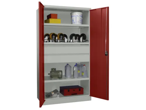 systeemkast,HxBxD 1950x1040x630mm,3xStalen bodem,RAL7035,front RAL3000
