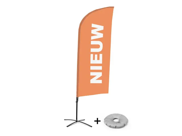 Horecavlag Alu Wind complete set "NIEUW" Oranje kruisvoet Zwart