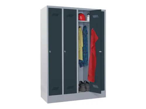 lockerkast,HxBxD 1850x1200x500mm,4vak,RAL7035,front RAL7016