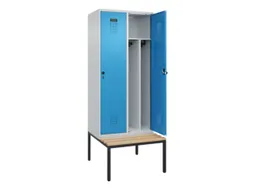 locker met bank,voor scheiding van kleding,HxBxD 2120x800x815mm,2vak