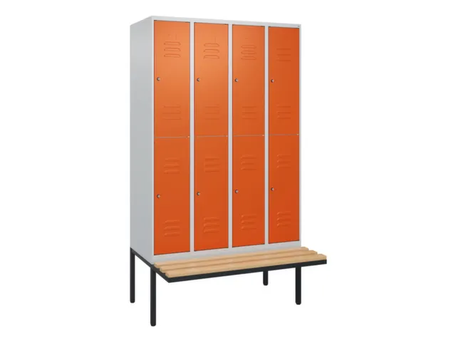 armoire vestiaire avec banc à deux niveaux HxlxP 2120x1200x815mm