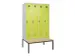 locker met bank,voor scheiding van kleding,HxBxD 2120x1200x815mm,4vak