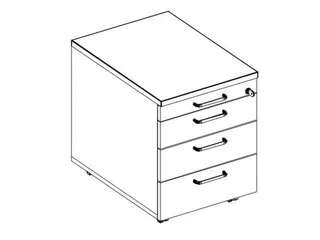 mobiel ladeblok,HxBxD 600x430x600mm,3lade(n),MS-donkergrijs - 7
