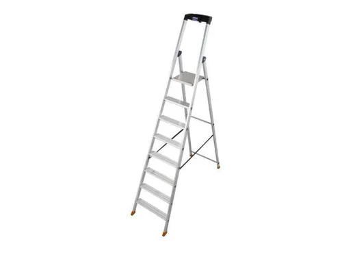 trapladder,eenzijdig,8treden,bordes met profiel,Stand H 1,7m
