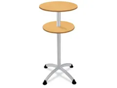 Statafel Stalen 4-Poots H 112cm Beuken Onderstel Alu Zilver