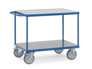 Duwbeugelwagen Met Harde Pvc Platformen 600kg 1000x600mm Ral5007 - 1