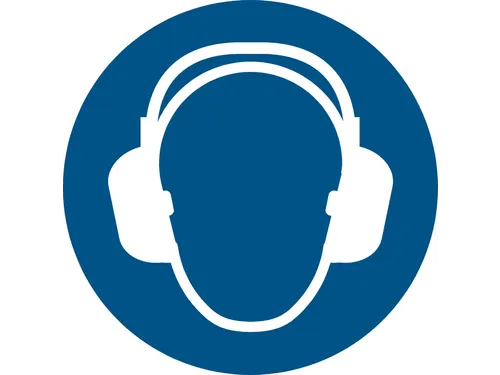 Pictogram bordje Djois Gehoorbescherming verplicht Ø200mm blauw