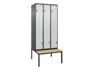 Z-garderobekast,HxBxD 2120x900x815mm,6vak,vak B 300mm,draaigrendel - 1