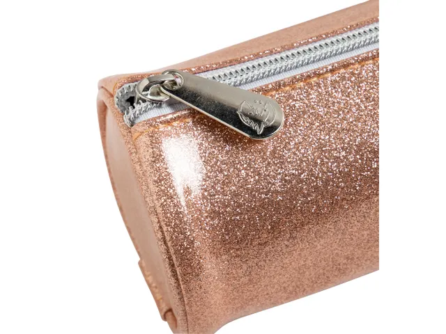 Pennenetui rond PU Glitter 4 kl ass