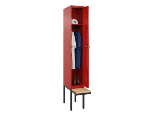 locker met bank,HxBxD 2120x300x815mm,1vak,vak B 300mm,draaigrendel