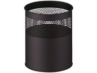Papierbak halfgeperforeerd metaal, 15 liter, zwart