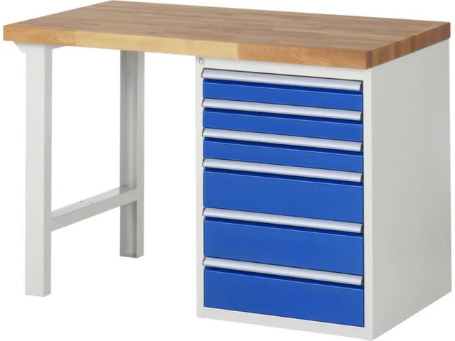 werkbank,HxBxD 890x1250x700mm,beukblad,draagverm. 750kg