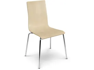 Houten Kuipstoel Frame V. Staalbuis Zitschaal Laminaat Esdoorn 4 Stuks - 2