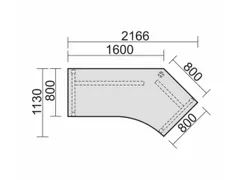 In hoogte verstelbaar hoekbureau 680-820x2166x1130mm grafiet zilver