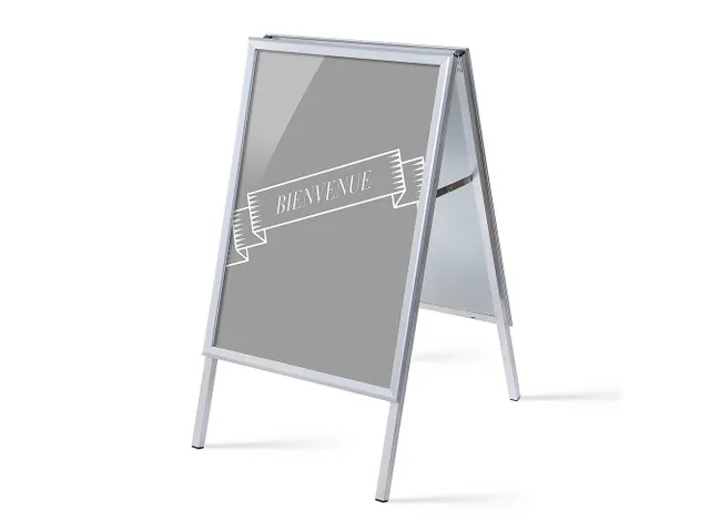 Stoepbord A1 complete set met print "BIENVENUE" Grijs