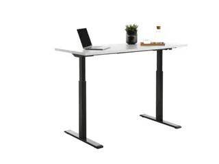Elektrisch ihv bureau,HxBxD 700-1200x1400x600mm,blad wit,T-voet zwart - 4