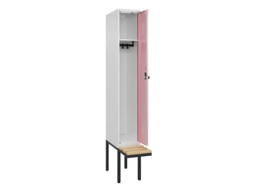 locker met bank,HxBxD 2120x300x815mm,1vak,vak B 300mm,draaigrendel