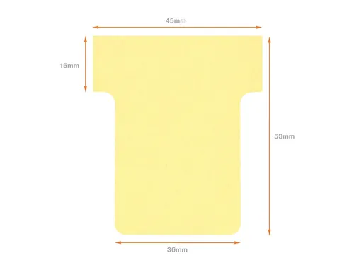 Planbord T-kaart Nobo nr 1.5 36mm geel