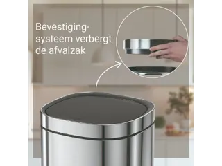 Afvalbak Desq 6132.18 Touch 50 liter RVS zilver - 5