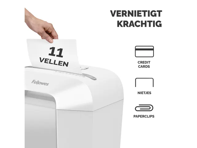 Destructeur Fellowes Powershred LX70 particules 4x40mm blanc