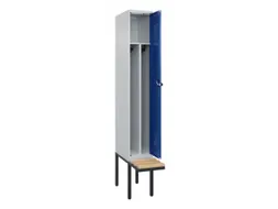 locker met bank,voor scheiding van kleding,HxBxD 2120x300x815mm,1vak