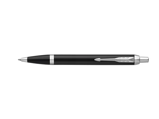 Balpen Parker IM Matt Black CT Finish Medium Blauwe inkt