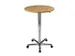 zuilheftafel,HxØ 720-1140x800mm,rond,voetkruis verchroomd,blad beuken