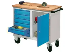 Werkplaatswagen 6 Laden 400kg Staalplaat Ral7035 Front Ral6011