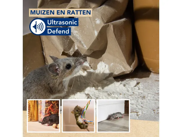 Ultrasone muizen en rattenverjager set