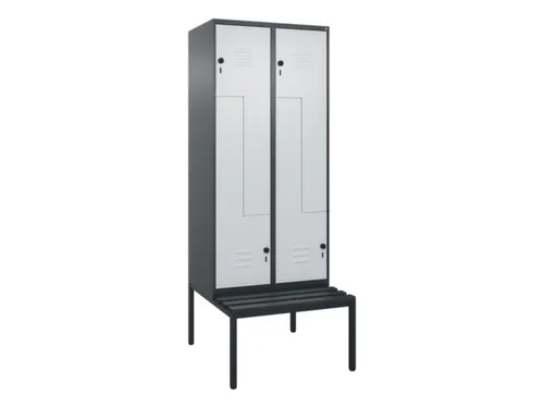 Z-garderobekast,HxBxD 2120x800x815mm,4vak,vak B 400mm,draaigrendel