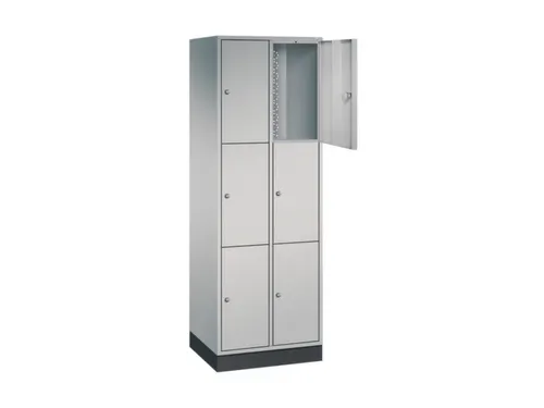 lockerkast,HxBxD 1950x620x500mm,2x3vakken,cil.-slot,sokkel
