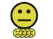 Magneet smiley 50mm emotie neutraal geel 5 stuks