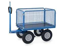 Handtrekwagen 6434PZ 750kg 1135x795mm draadgaas polyurethaan trekoog