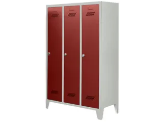 lockerkast v. kinderen,HxBxD 1600x930x500mm,3vak,RAL7035,front RAL3000 - 2