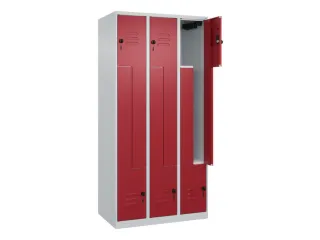 Z-garderobekast,HxBxD 1850x900x500mm,vak B 150/300mm,draaigrendel - 2