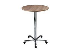 zuilheftafel,HxØ 720-1140x800mm,rond,voetkruis verchroomd