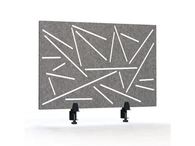 Akoestisch Bureaupaneel met patroon uitsnede 60x75cm Grijs