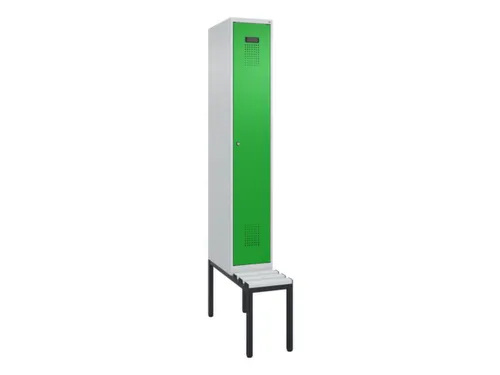 locker met bank,voor scheiding van kleding,HxBxD 2120x300x815mm,1vak