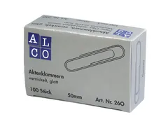 Paperclip Alco 50mm rond vernikkeld 100 stuks