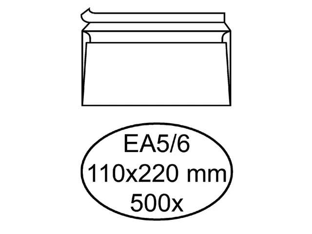 Envelop Hermes Bank Ea5/6 110x220mm 80gr Wit Zelfklevend