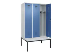 locker met bank,voor scheiding van kleding,HxBxD 2120x1200x815mm,3vak