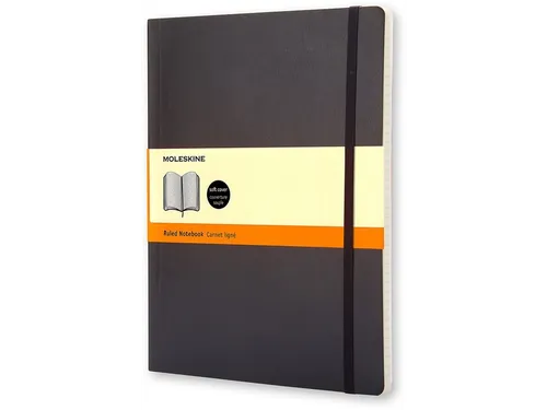 Notitieboek Moleskine XL 190x250mm lijn soft cover zwart
