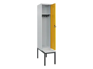 locker met bank,HxBxD 2120x400x815mm,1vak,vak B 400mm,draaigrendel - 1