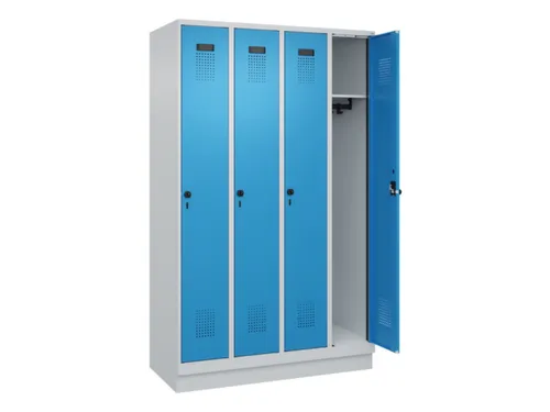 locker,HxBxD 1950x1200x500mm,4vak,vak B 300mm,draaigrendel,sokkel
