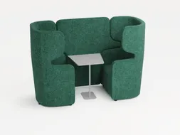 Zitgroep 2Fauteuils Tafel Geluidabsorberend Turkoois 1320x2200x860mm