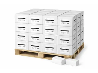 Handdoekjes Z-vouw cellulose 2-laags wit 21x24 cm Pallet 36 Doos - 1