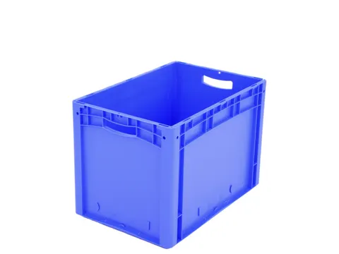 Euronorm Stapelkrat 420x600x400mm Wanden/bodem Gesloten Blauw 85l